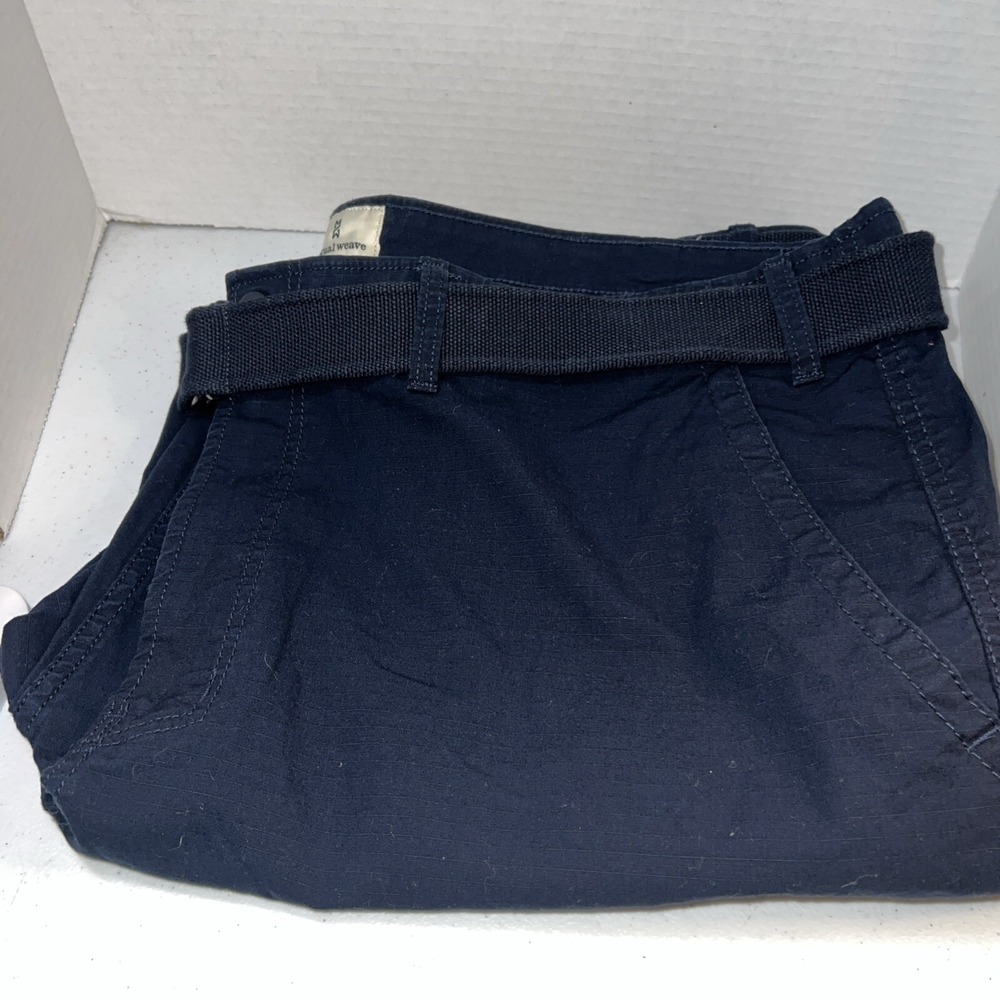 Men's Big‎ Tall Mutual Weave Navy Eclipse Blue 10" Shorts w belt 48 Big NWT